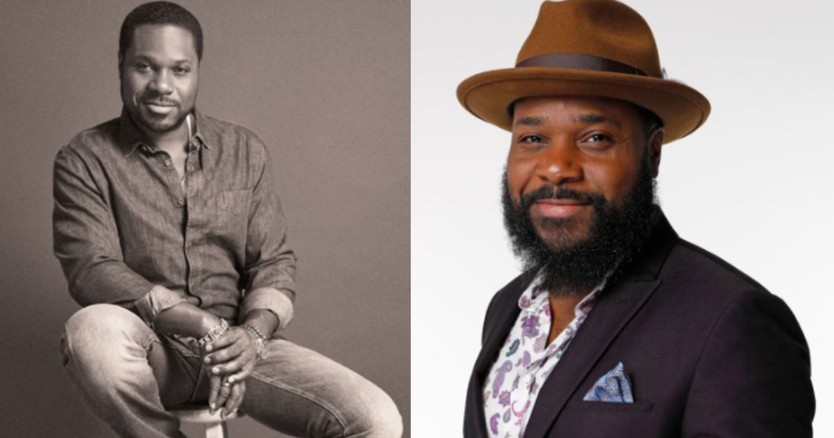 Malcolm-Jamal Warner smiling while speaking on a podcast, debunking death rumors