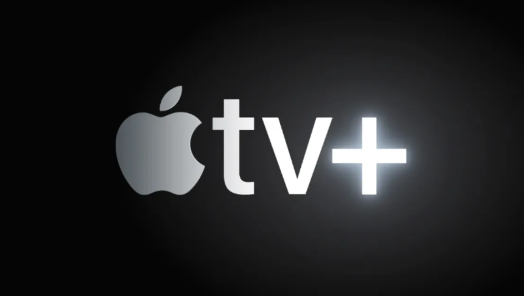 Apple TV Plus interface showing featured originals and a price tag overlay