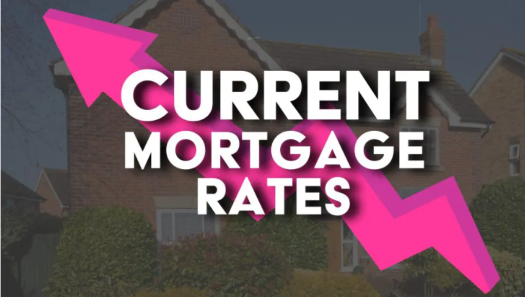 House keys on an interest-rate sheet with a calculator and coffee mug