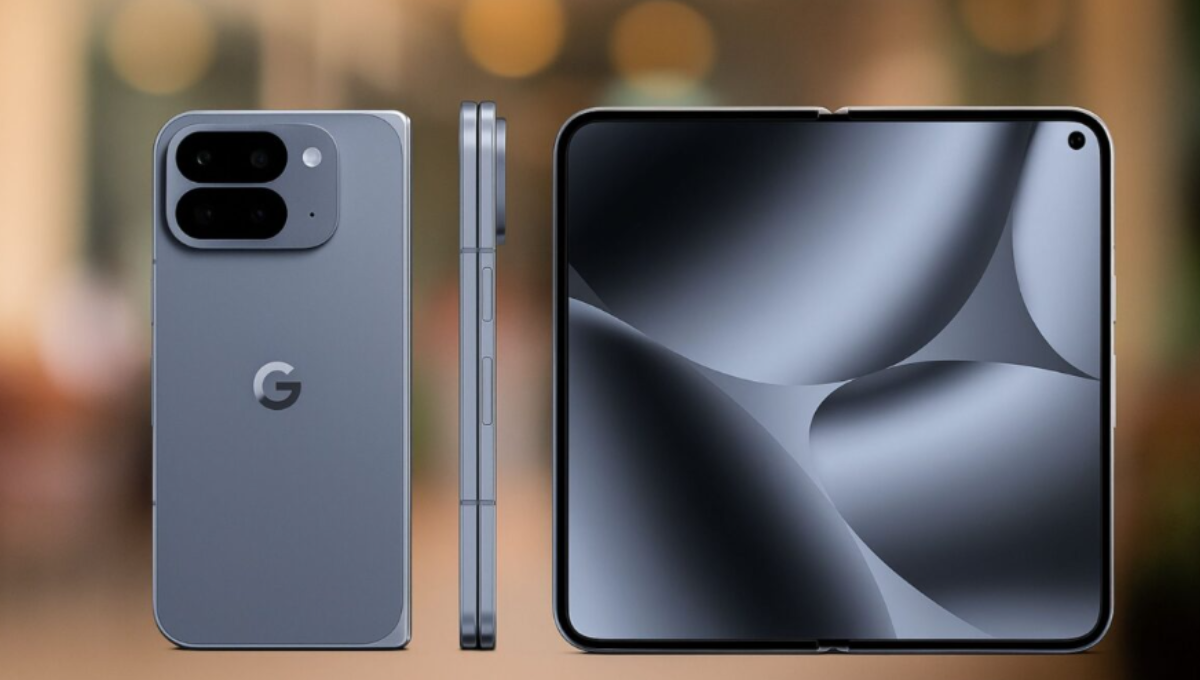 Google Pixel 10 Pro Fold and Samsung Galaxy Z Fold 7 side by side, unfolded on a desk