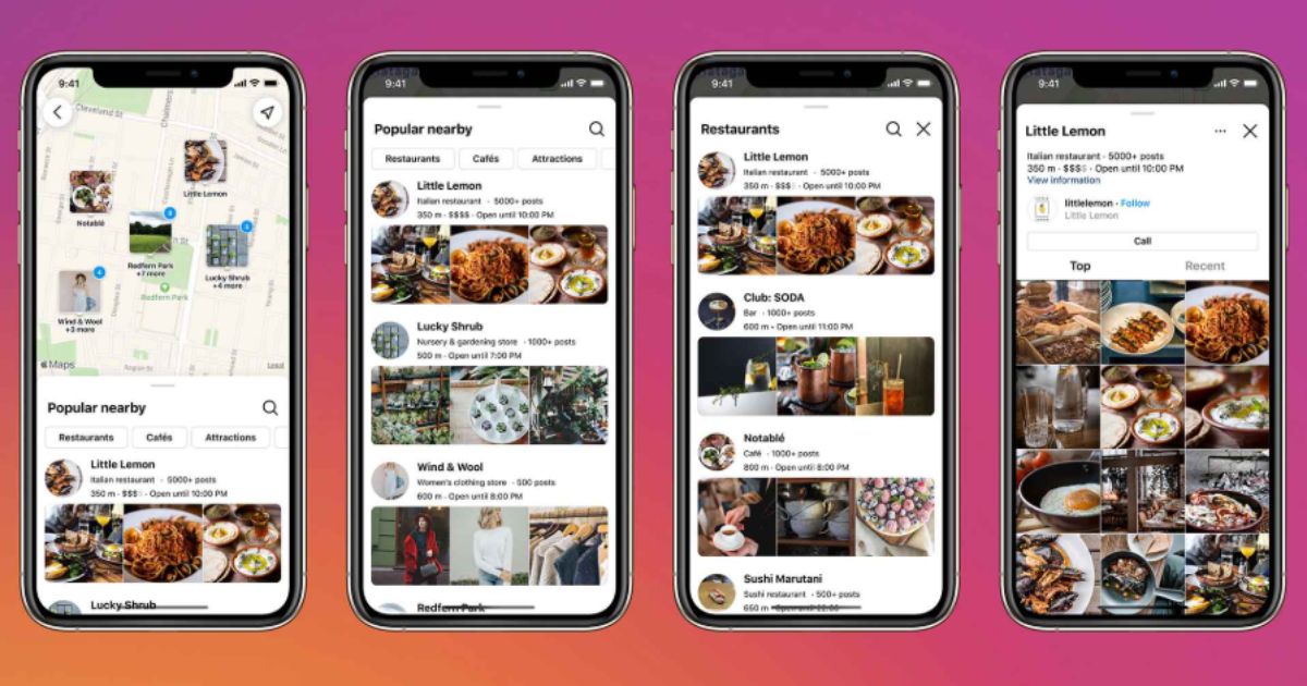 Instagram map screen showing friends’ pinned locations