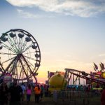 Ferris wheel at Montgomery County Fair 2025 during sunset