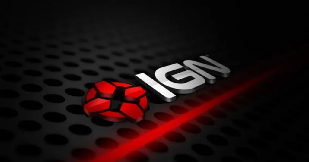 IGN red logo backdrop at a live show stage during a summer gaming event