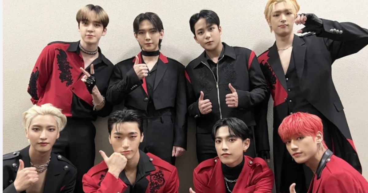 ATEEZ performing during their 2025 world tour concert in Seoul