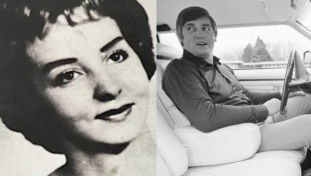 Archival photo of Sheriff Buford Pusser beside a patrol car, overlaid with a case-file graphic labeled “Pauline Pusser 1967”