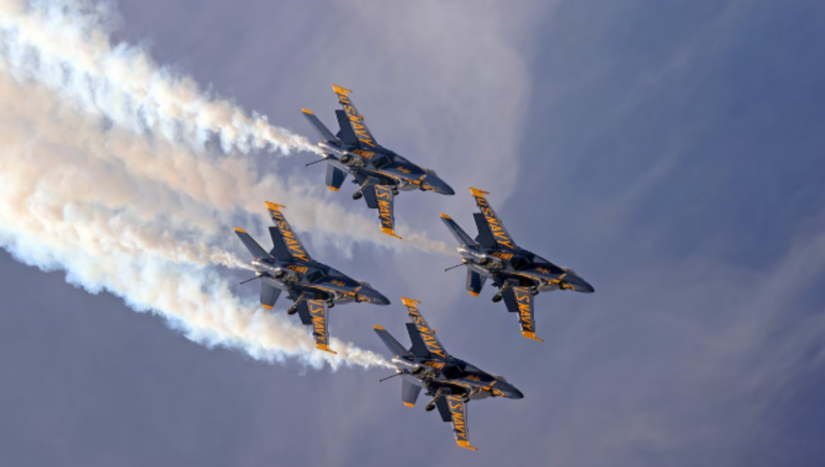 U.S. Air Force Thunderbirds performing over Cleveland’s Burke Lakefront Airport