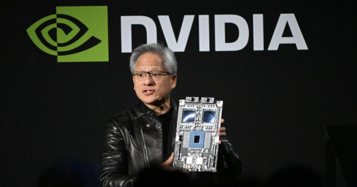 Nvidia stock chart showing record highs in 2025