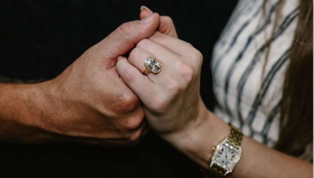 Taylor Swift and Travis Kelce share their engagement announcement in a soft-lit garden selfie on Instagram